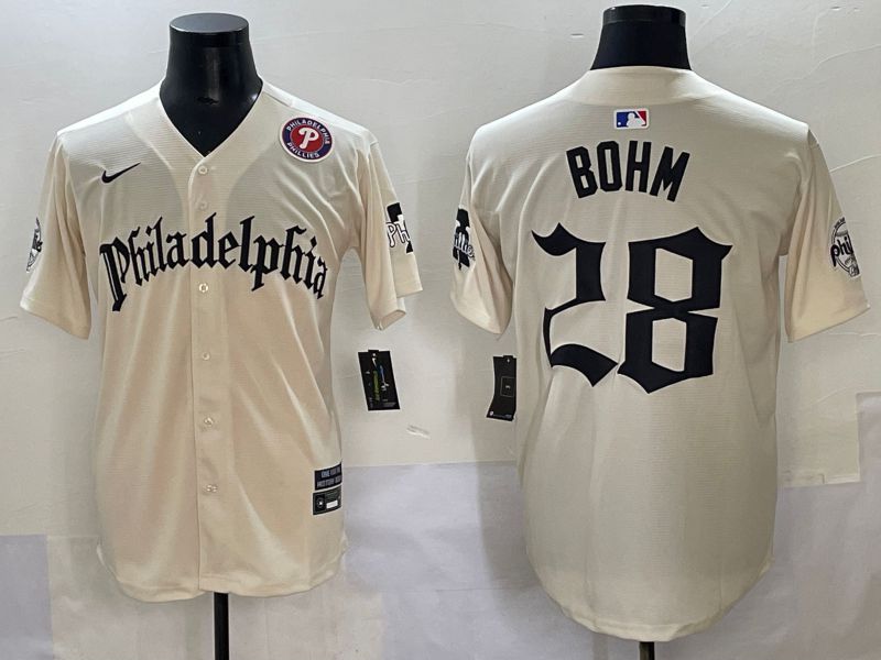 Men 2025 Philadelphia Phillies #28 Bohm Cream Five generations Joint Name Nike MLB Jersey style 5->san diego padres->MLB Jersey